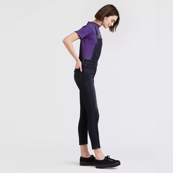 Levi's Skinny Denim Overalls Size 32 Grey Black - Picture 16 of 16